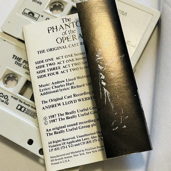 PHANTOM OF THE OPERA 1987 DOUBLE Cassette Tape One And Two Combo Tested - Picture 8 of 9